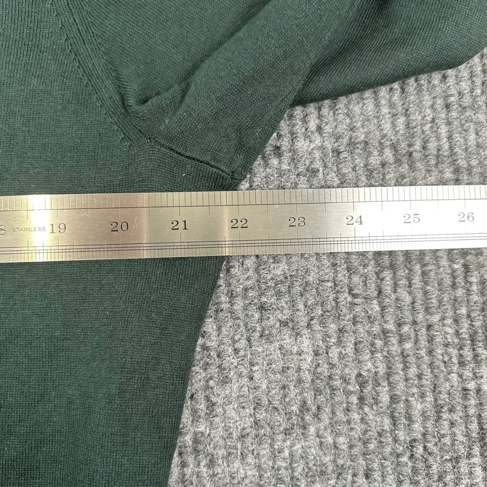 Banana Republic V-Neck Sweater Mens Large Dark Green Silk Cotton Cashmere Luxury - Picture 5 of 6